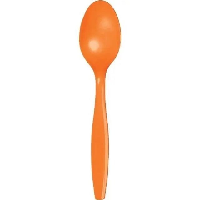 Sunkissed Orange Plastic Spoons - Party Expo