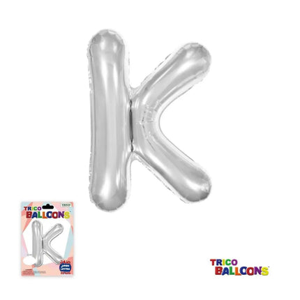 Super Shape Letter K Silver - Party Expo
