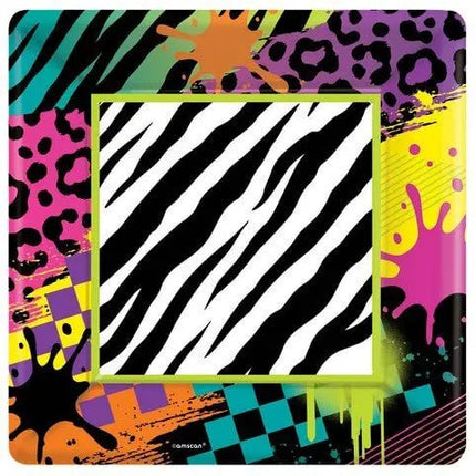 Totally 80's - 7" Square Dessert Plates Party Expo  