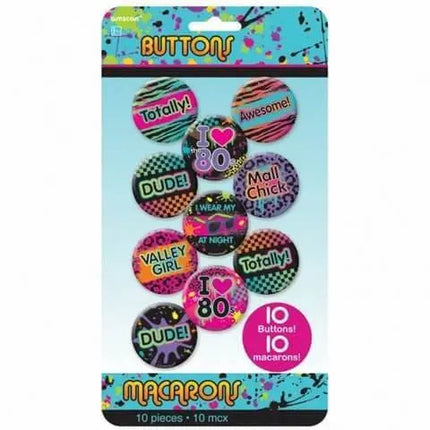 Totally 80's Buttons - Party Expo