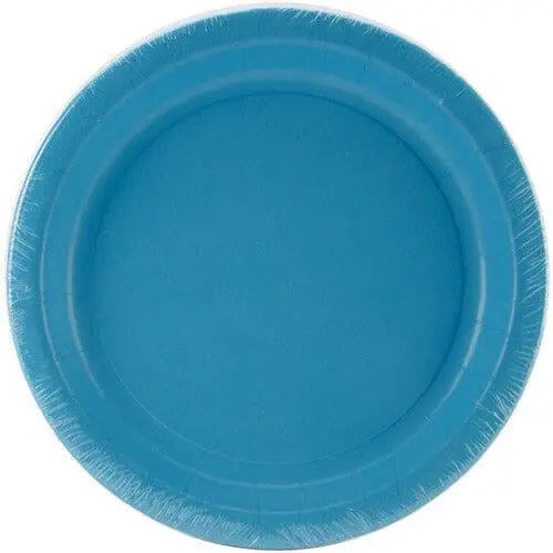 Touch of Color - 9" Premium Strength Dinner Plates - Bermuda Blue Turquoise Party Expo  