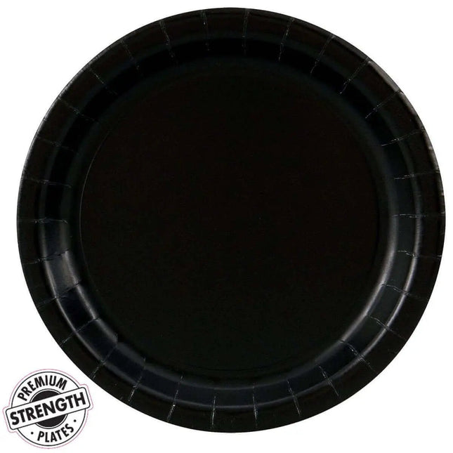 Touch of Color - 9" Premium Strength Dinner Plates - Black Velvet Party Expo  