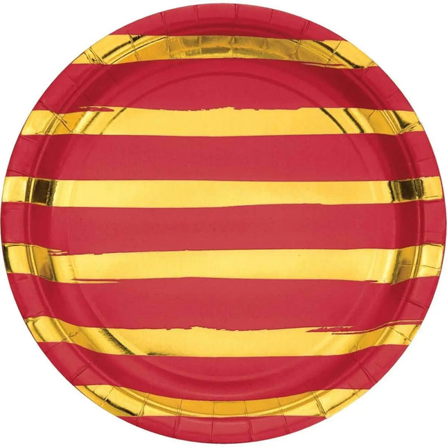 Touch of Color - 9" Premium Strength Dinner Plates - Classic Red Party Expo  
