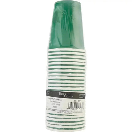 Touch of Color - 9oz Emerald Green Cups (24ct) - Party Expo