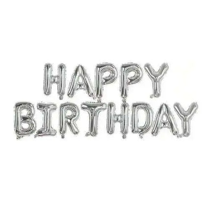 Trico - 14" Happy Birthday Mylar Balloon Banner - Silver Party Expo  