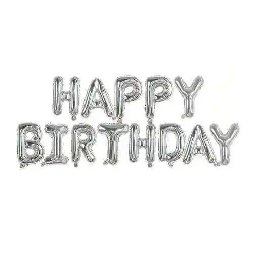 Trico - 14" Happy Birthday Mylar Balloon Banner - Silver Party Expo  