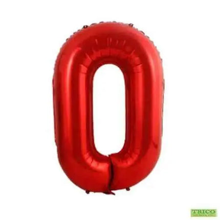 Trico - 34" Number '0' Mylar Balloon - Red Party Expo  