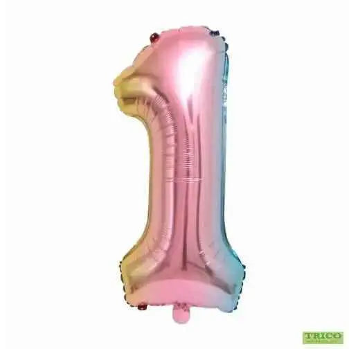 Trico - 34" Number '1' Mylar Balloon - Rainbow Party Expo  