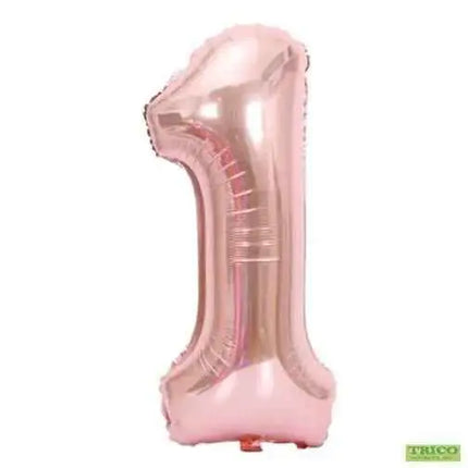 Trico - 34" Number '1' Mylar Balloon - Rose Gold Party Expo  