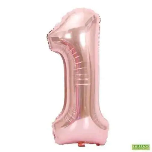 Trico - 34" Number '1' Mylar Balloon - Rose Gold Party Expo  