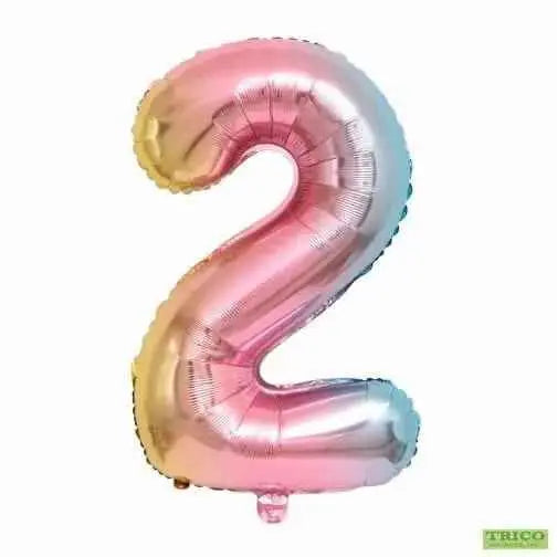 Trico - 34" Number '2' Mylar Balloon - Rainbow Party Expo  