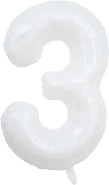 Trico - 34" Number '3' Mylar Balloon - White Party Expo  