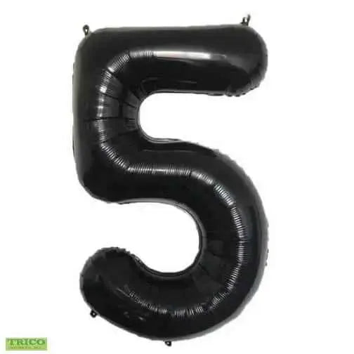 Trico - 34" Number '5' Mylar Balloon - Black Party Expo  