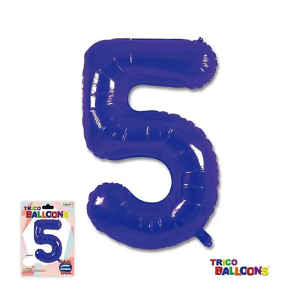 Trico - 34" Number '5' Mylar Balloon - Purple Party Expo  