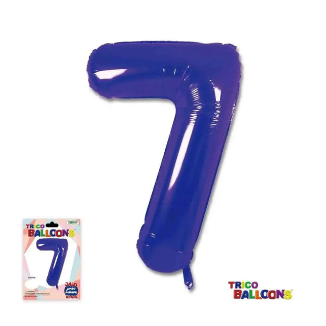Trico - 34" Number '7' Mylar Balloon - Purple Party Expo  