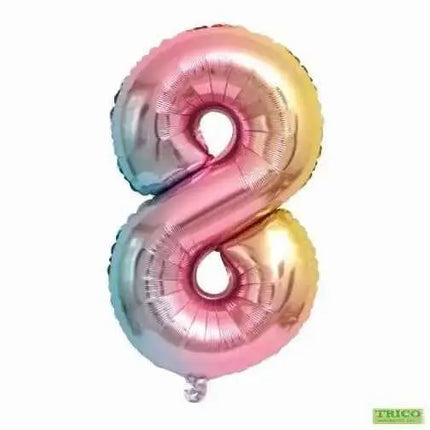 Trico - 34" Number '8' Mylar Balloon - Rainbow Party Expo  