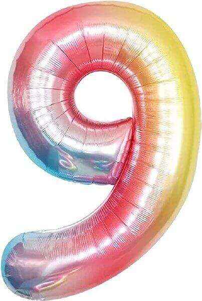 Trico - 34" Number '9' Mylar Balloon - Multicolor Party Expo  