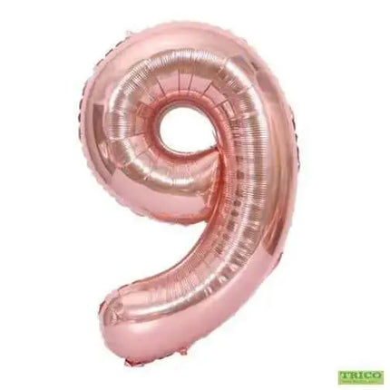 Trico - 34" Number '9' Mylar Balloon - Rose Gold Party Expo  