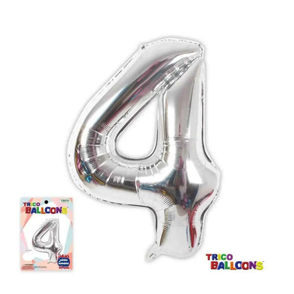 Trico 34" #2 Jumbo Number Balloon - Silver Party Expo  