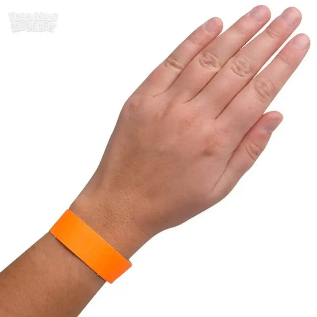 Tyvek Narrow Neon Orange Paper Wristbands - 500ct - Party Expo