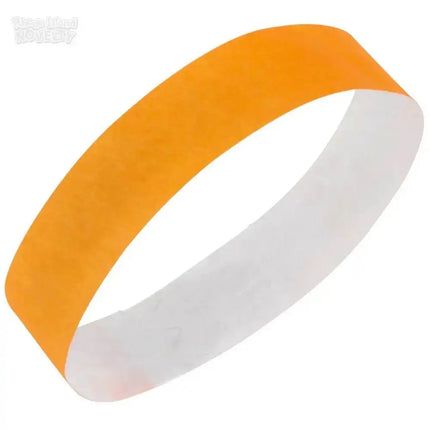 Tyvek Narrow Neon Orange Paper Wristbands - 500ct - Party Expo