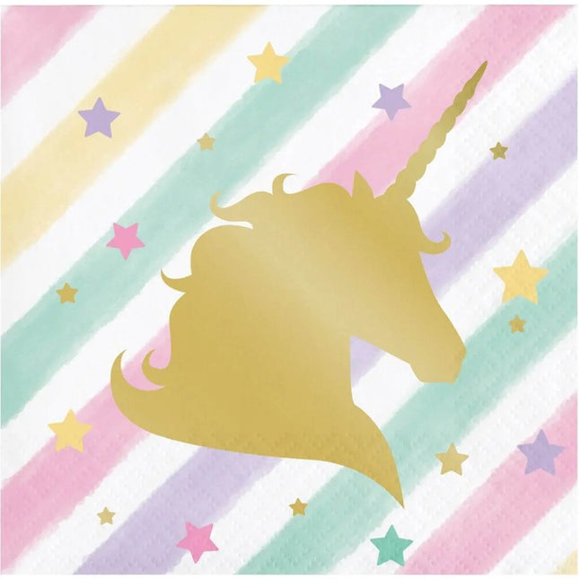 Unicorn Sparkle Beverage Foil Stamp Napkin - Party Expo