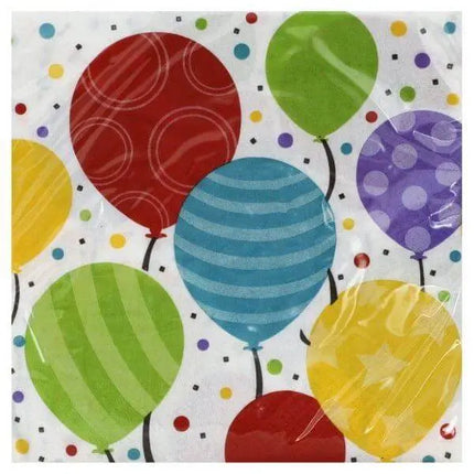 Value Shimmering Balloons Lunch Napkins (16ct) - Party Expo
