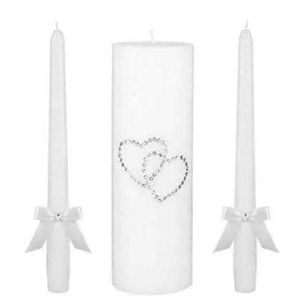 White Hearts Unity Candles - Party Expo