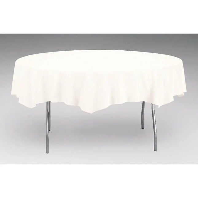 White Octy Round Table Cover - Party Expo