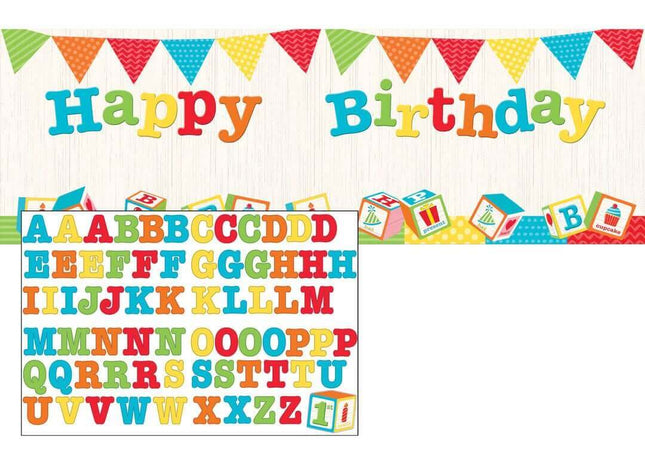 ABC Block Birthday Giant Party Banner - SKU:329344 - UPC:039938475451 - Party Expo