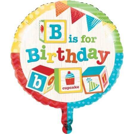 ABC Blocks Birthday 18" Mylar Balloon - SKU:329345- - UPC:039938475468 - Party Expo