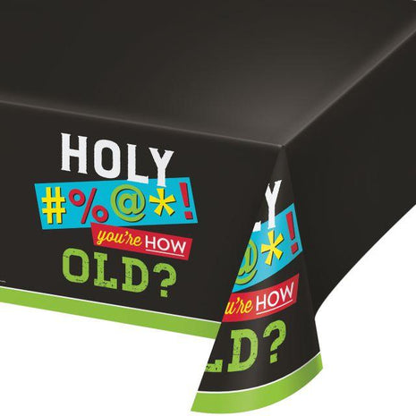 Age Humor Plastic Table cover 54 x 102 - SKU:340214 - UPC:039938622343 - Party Expo