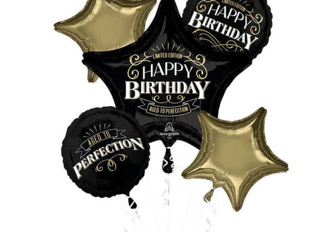 Aged To Perfection Bouquet Mylar Balloons - SKU:447768 - UPC:026635447768 - Party Expo