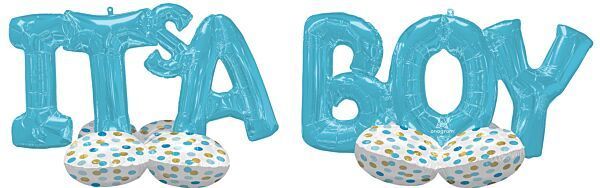 "It's A Boy" Airloonz Balloon Bunch - SKU:112820 - UPC:026635444880 - Party Expo