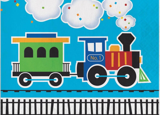 All Aboard - Paper Luncheon Napkins (16ct) - SKU:322214- - UPC:039938389390 - Party Expo
