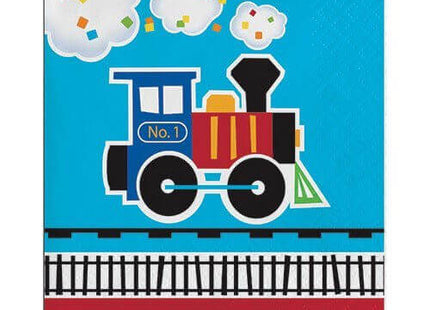 All Aboard - Train Beverage Napkins (16ct) - SKU:322217- - UPC:039938389420 - Party Expo