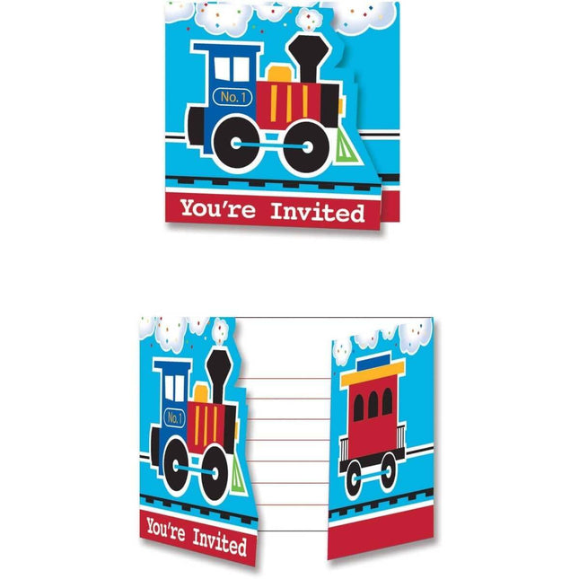 All Aboard - Train Invitations - SKU:324346- - UPC:039938414405 - Party Expo