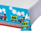 All Aboard - Train Plastic Tablecover - SKU:324350- - UPC:039938414443 - Party Expo
