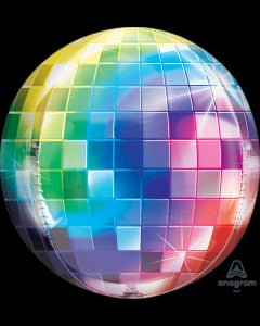 Anagram - 15" Disco Ball Orbz Balloon - SKU:96342 - UPC:026635384698 - Party Expo