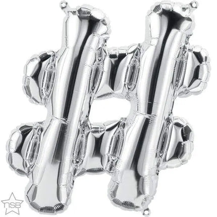 Anagram - 16" Hashtag Sign Mylar Balloon - Silver Party Expo  