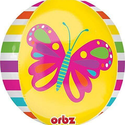 Anagram - 16" Spring Butterfly Orbz Balloon - SKU:63410 - UPC:026635281386 - Party Expo