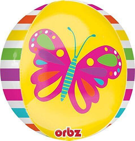 Anagram - 16" Spring Butterfly Orbz Balloon - SKU:63410 - UPC:026635281386 - Party Expo