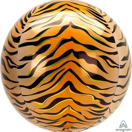 Anagram - 16" Tiger Orbz Balloon - SKU:104701 - UPC:026635421102 - Party Expo