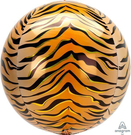 Anagram - 16" Tiger Orbz Balloon - SKU:104701 - UPC:026635421102 - Party Expo