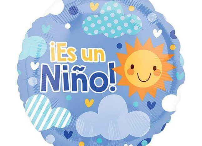 Anagram - 18" Es Un Nino Cloudy Sky Mylar Balloon #138 - SKU:90062 - UPC:026635366564 - Party Expo