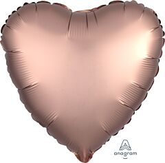 Anagram - 18" Luxe Rose Copper Heart Mylar Balloon #266 - SKU:90191 - UPC:026635368254 - Party Expo