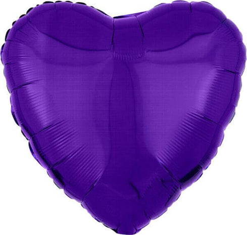 Anagram - 18" Metallic Purple Heart Mylar Balloon #296 - SKU:82721 - UPC:026635105972 - Party Expo