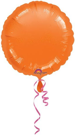 Anagram - 18" Orange Round Mylar Balloon #204 - SKU:12603 - UPC:026635045612 - Party Expo
