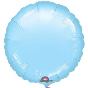 Anagram - 18" Pastel Blue Round Mylar Balloon #203 - SKU:52314 - UPC:026635230056 - Party Expo