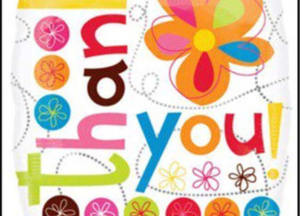 Anagram - 18" Thank You Colorful Flowers Mylar Balloon #164 - SKU:48115 - UPC:026635199544 - Party Expo